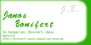 janos bonifert business card