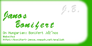 janos bonifert business card